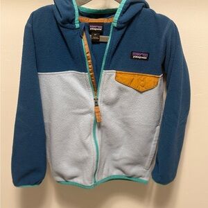 Patagonia Kids' Blue and White Fleece Hoodie